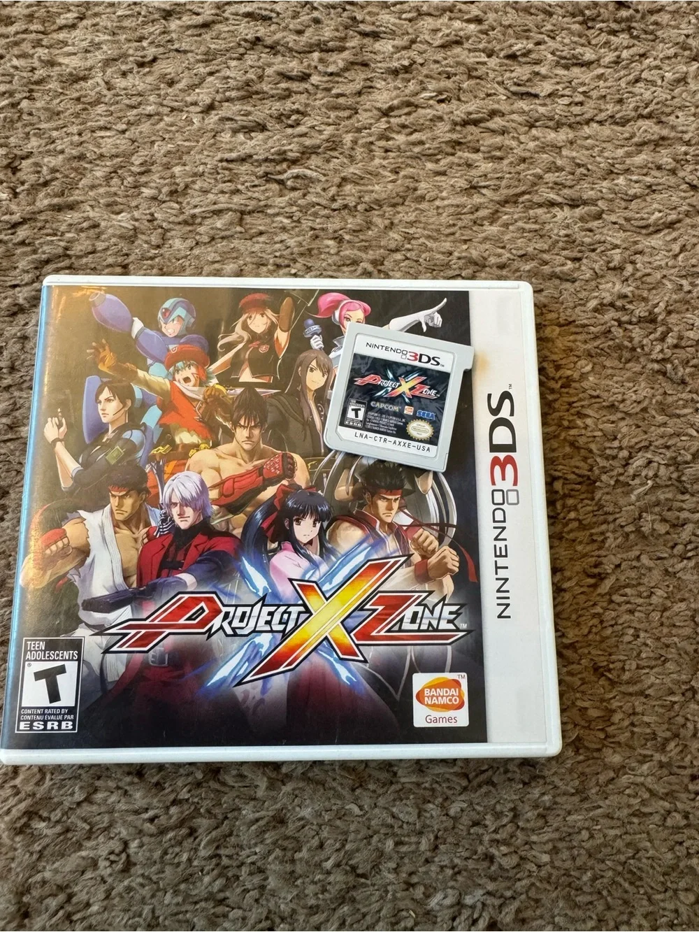 Nintendo 3DS Project X Zone Game - White Case, Multicolor Cover Art